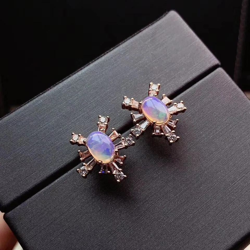 Опал стихийных бедствий и настоящий опал серьги 925 пробы Серебряное кольцо