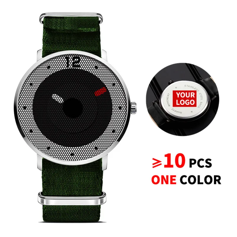 Green white case 10 шт./лот SINOBI, 9633, бесплатный индивидуальный логотип, мужские военные натовские ремень, армейский холщовый нейлоновый ремешок, часы на заказ, подарки с коробкой - Цвет: Green white case