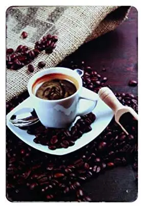 

Coffee Vintage Metal Tin Signs 30 x 20cm, Unique Retro Wall Decorations for Lounge/Bar/Cafe/Home /Garage/Man Cave/Gas Station