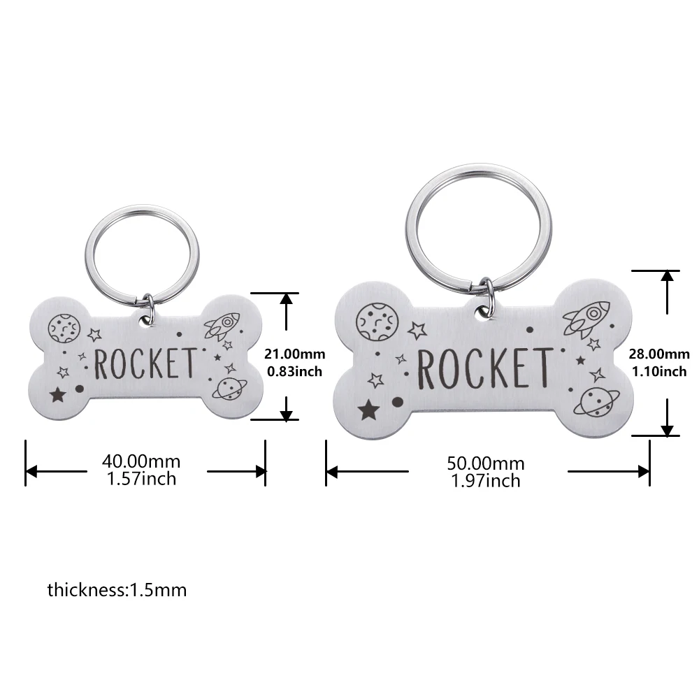 Индивидуальная идентификационная бирка для собак персонализированная с именем