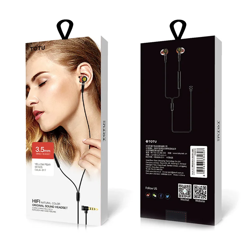 

Mobile phone line control earphone in-ear subwoofer surround cable music headset Huanghuali wooden material wire headset