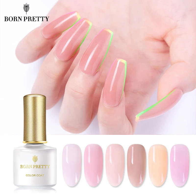 BORN PRETTY розовый Желейный гель для ногтей 6 мл полупрозрачный фиолетовый лак замочить от УФ-гель для дизайна ногтей лак
