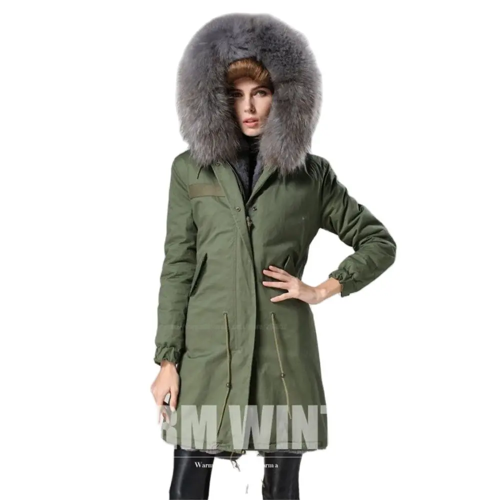 2017 модная мужская зимняя одежда с подкладкой из серого кроличьего меха