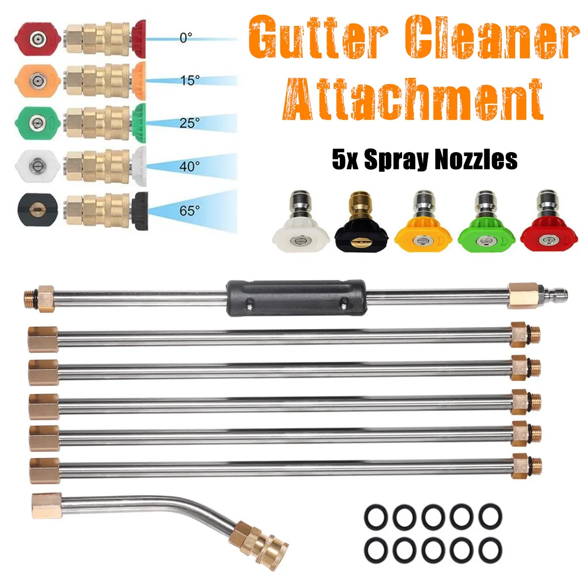 

High Pressure Washer Gun Extension Wand Car Wash Jet Lance 1/4" Quick Connector Replacement Lance Washing Gun Clean Rod