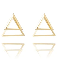 new temperament personality cold wind triangle metal geometric womens earrings