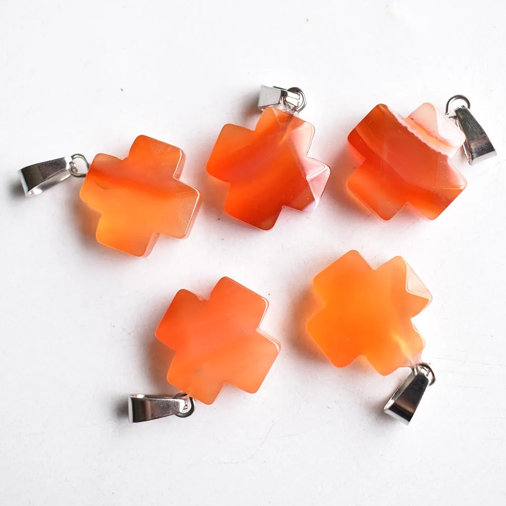 Модное качественное природное кварцевое каменное подвески тигрового глаза с резьбой в виде креста, подходит для создания ожерелий из ювелирных изделий, 12 штук.