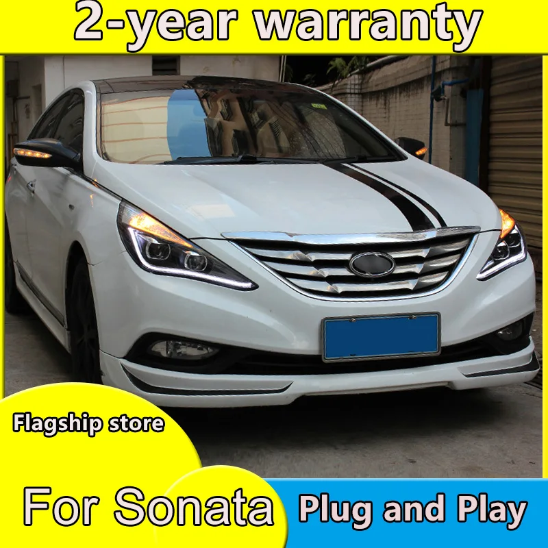 Стайлинг автомобиля для фар Sonata Sonata8 светодиодные фары DRL линзы с двойным лучом H7