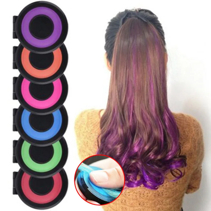 Временная пудра для окрашивания волос набор многоразового использования