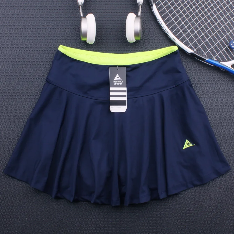 Dark Blue Спортивные штаны на открытом воздухе юбка женская быстросохнущая Беговая бадминтон теннисная юбка поддельные две короткие юбки с карманом - Цвет: Dark Blue
