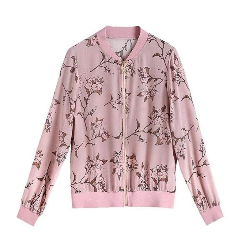 

New 2021 Fashion Summer Women Print Basic Jackets Thin Long Sleeve Loose Female Office Bomber Zipper Jacket Sunscreen Plus Size