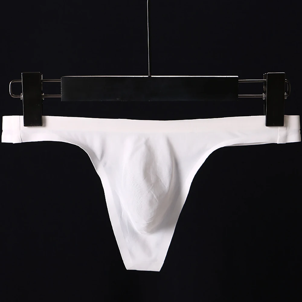 Men Underwear Sexy Low Rise Stretchy Briefs Breathable Thong T-Back Male Underpants Seamless Solid Comfortable Panties Intimates