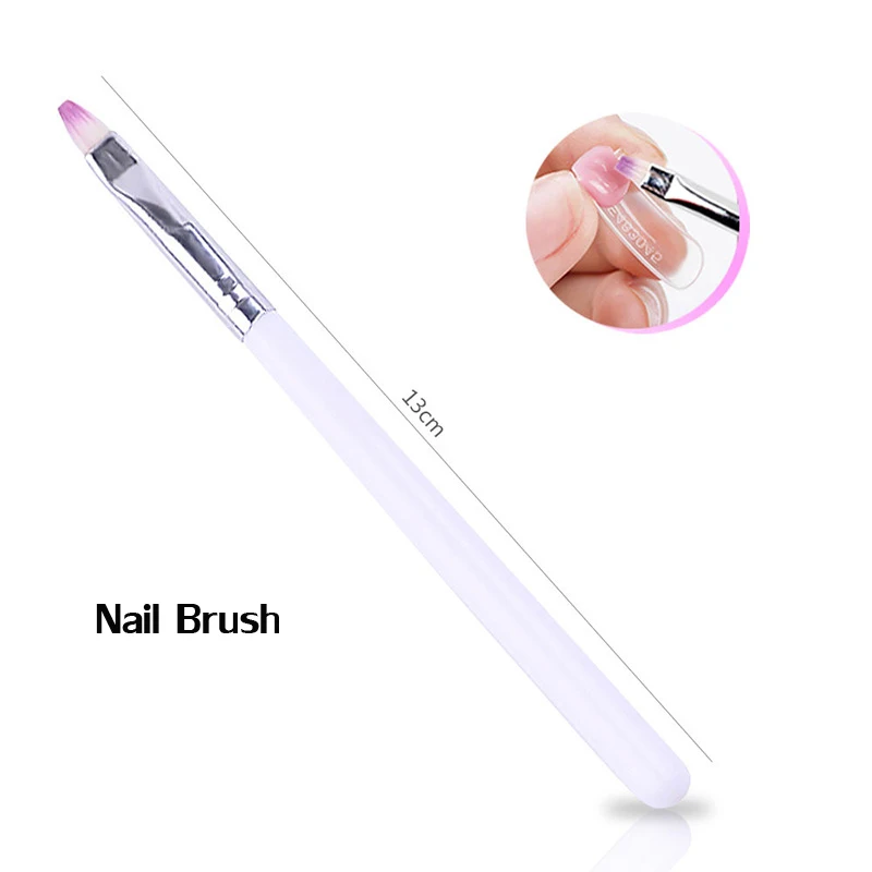 White Nail Brush 12 цветов наращивание ногтей гель лак камуфляж Строитель Строительство удлиннение ногтей Жесткий Желе поли гель решение УФ Гель-лак - Цвет: White Nail Brush