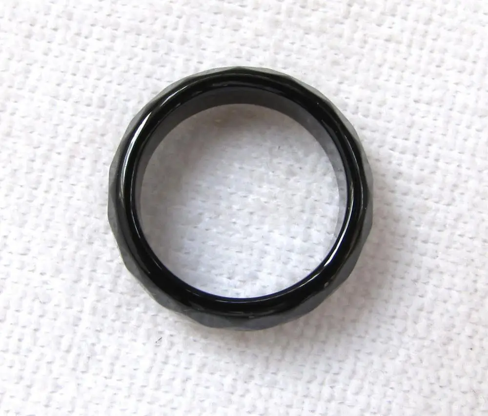 Кольцо из натурального черного оникса Размер 9 5-10 5 # | Украшения и аксессуары