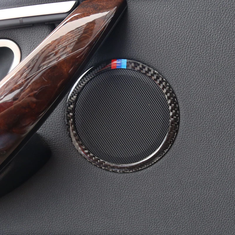 4 шт. углеродное волокно автомобильное кольцо динамика двери звуковые украшения