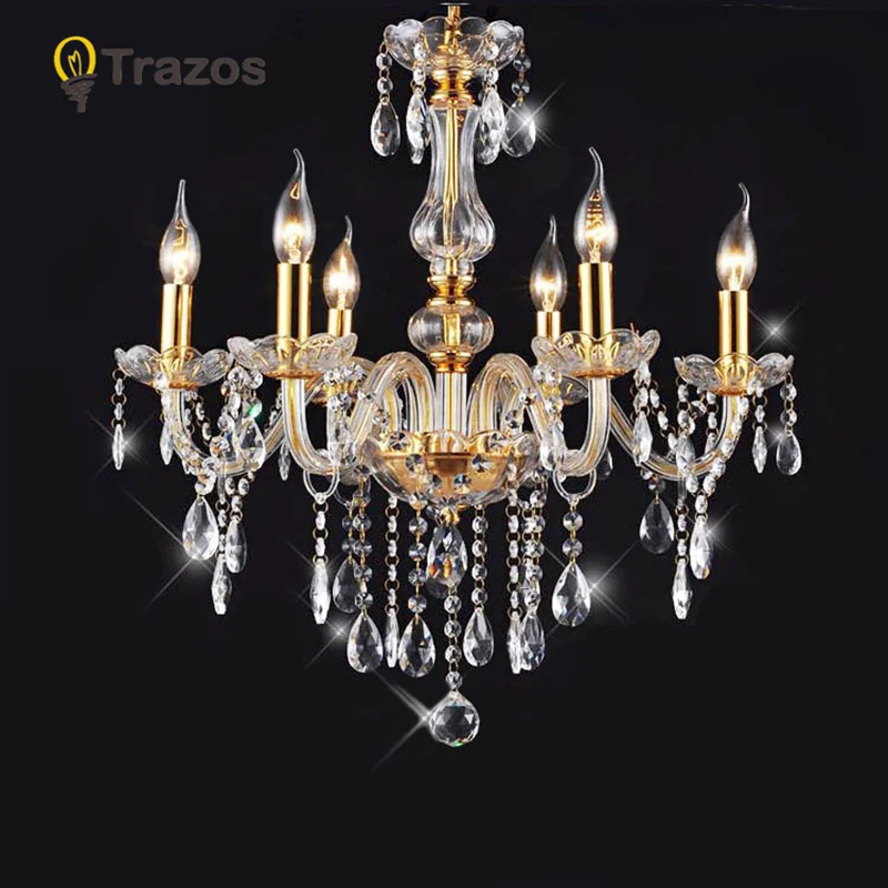 

Modern Crystal Chandelier 110~240V Lustres De Cristal Chandelier K9 Crystal Semiflush Mount E14 Iron AC 3 Years Cn(origin) 8228