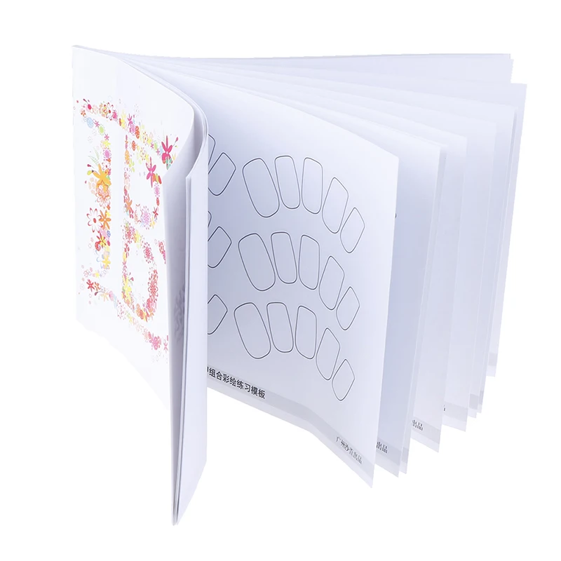 Multi-shaped Nail 24 Pages Art Practice Book Colored Drawing Painting Template Manicure Tools | Красота и здоровье