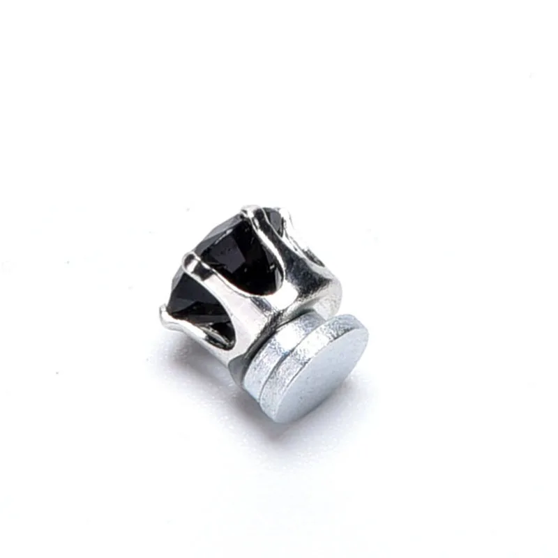 

1Pair Stylish Unisex Mens Women Clear/Black Crystal Magnet Earrings Stud Jewelry