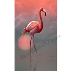 Полноразмерная, круглая 3D Алмазная живопись сделай сам, пляжный закат, фламинго, алмазная вышитая мозаика, украшение для дома, картина GG2650