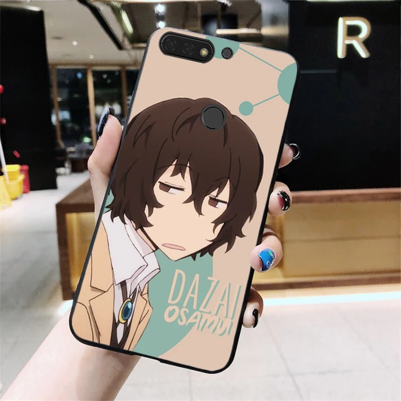 Мягкий чехол-накладка с надписью бродячие псы Bungou для Huawei Honor view 7a5.45&quot 7c5.7inch 8x 8a 8c 9