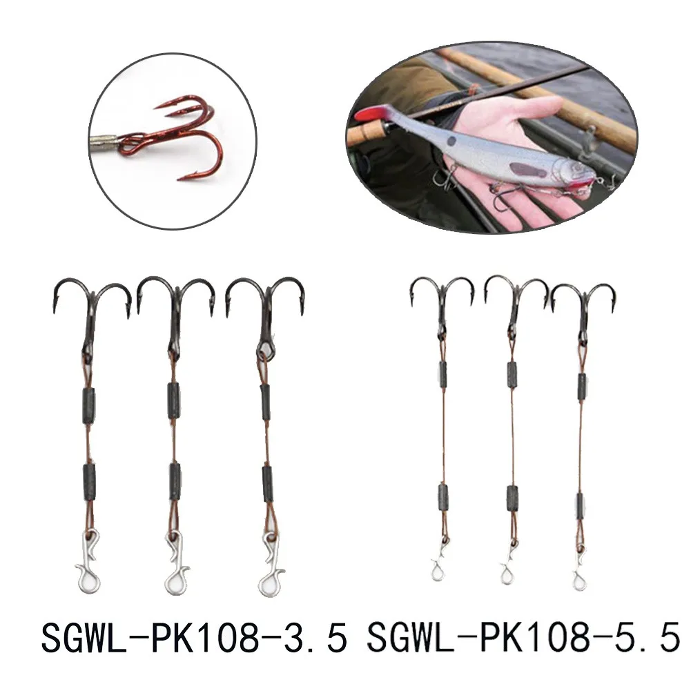 

3pcs 3.5/5.5cm Fishing Hook Pike Perch Bass Predator Lure Stingers Treble Stainless Steel Sharp Hooks Fishing Accessories
