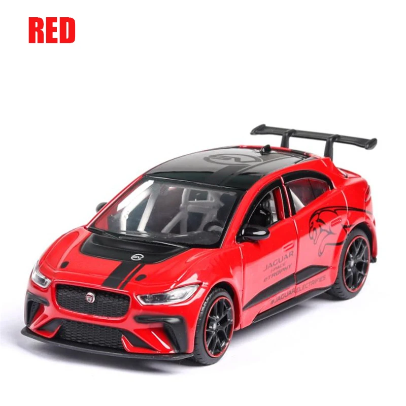 Красный 1:36 игрушечный автомобиль JAGUAR I-PACE металлическая игрушка сплав автомобильные Diecasts& Toy транспортные средства модель автомобиля Миниатюрная модель автомобиль игрушки для детей - Цвет: Красный