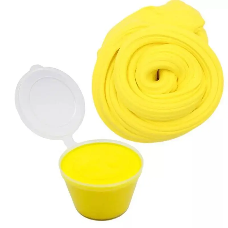 YELLOW 30 г Полимерная глина Пластилин амулеты для Slimes DIY пушистый мягкий хлопок Lizuns грязь с коробкой клей мягкий слизи детские игрушки набор - Цвет: YELLOW