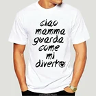 Винтажная Мужская футболка с надписью и надписью, Повседневная футболка с надписью UOMO DONNA Hello MOM GUARDA, Повседневная футболка JOVANOTTI
