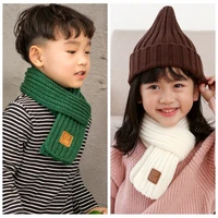 winter childrens scarf knitted warm and solid color childrens scarf suitable for boys and girls