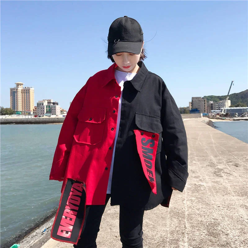 

Женская Осенняя куртка в стиле Харадзюку, куртка-бомбер на молнии с карманами, зимнее пальто, женские куртки, уличная одежда, свободные толс...