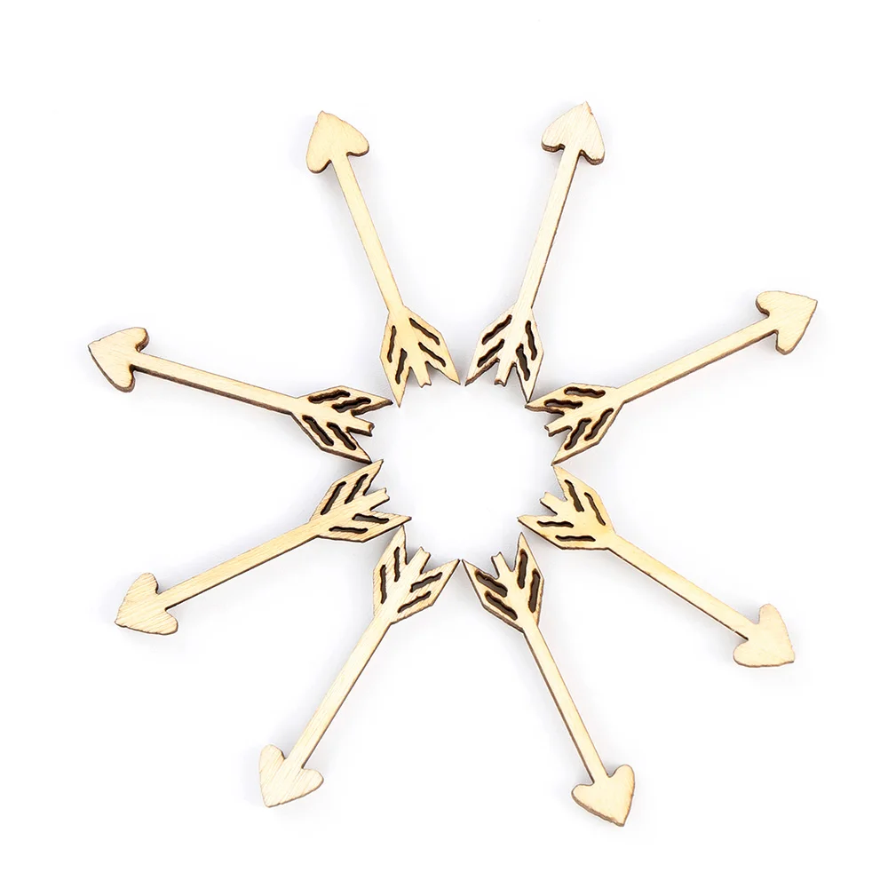 Arrow Shape 50pcs Новые 50 шт выдолбленные звезды в форме стрелы деревянные поделки для искусства украшения для скрапбукинга свадебные DIY Деревянные ломтики украшение дома - Цвет: Arrow Shape 50pcs