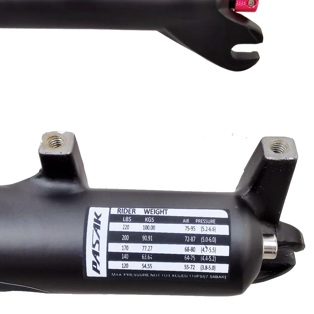 Велосипедная вилка Pasak Mtb на толстых покрышках воздушная подвеска дисковый