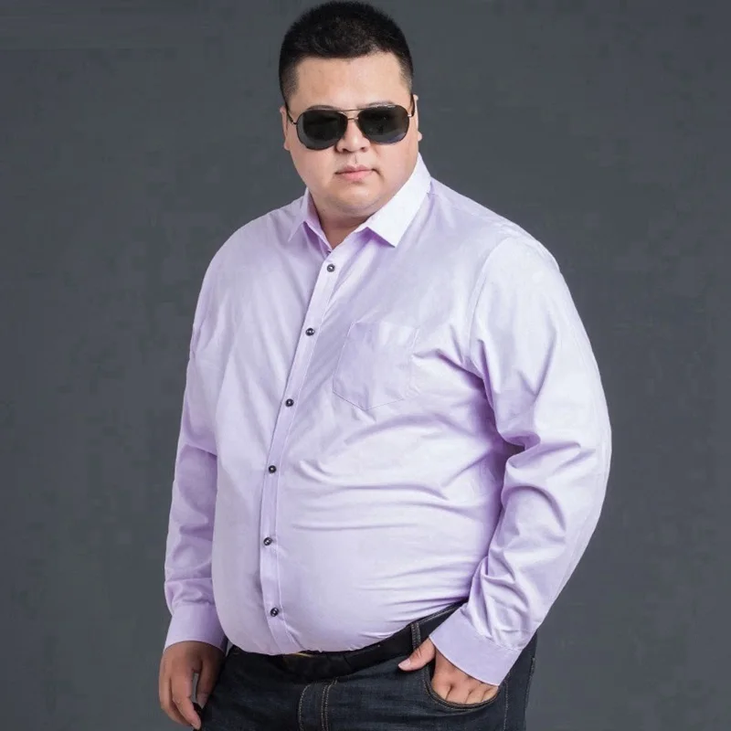 FAISIENS Высококачественная Мужская рубашка с длинным рукавом 10XL 12XL 14XL розовый синий 6XL 7XL 8XL формальная повседневная мужская рубашка большого размера 54 60