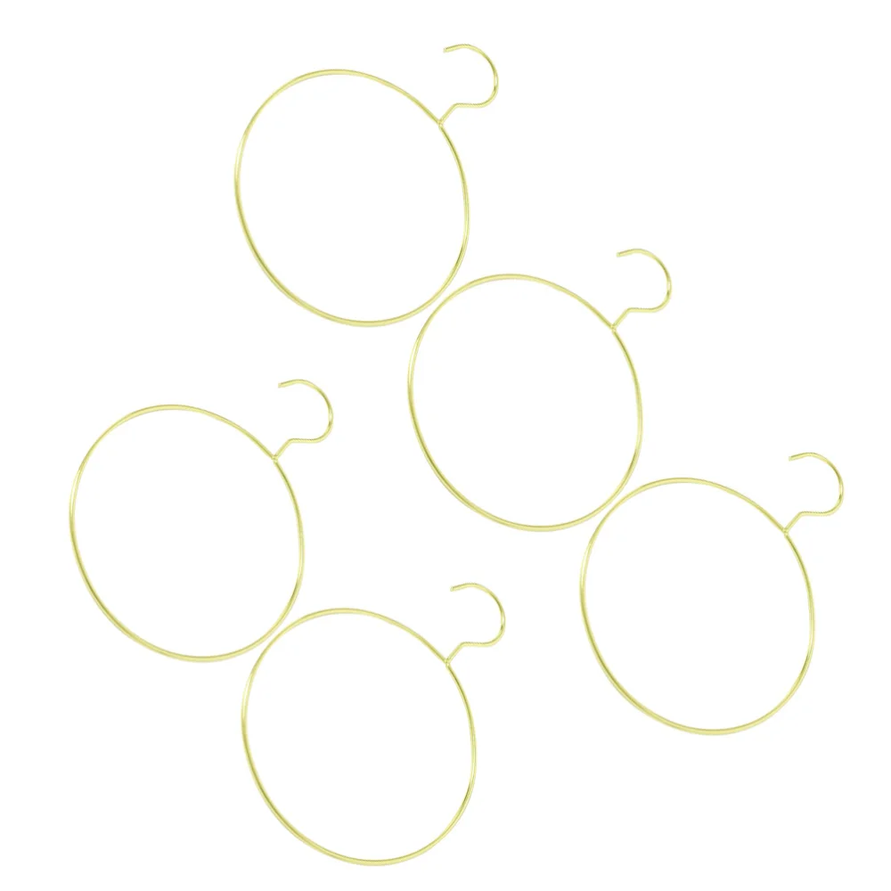 

5pcs Round Clothes Hangers Iron Round Hangers Creative Scarf Hangers Metal Round Hanger (Golden)