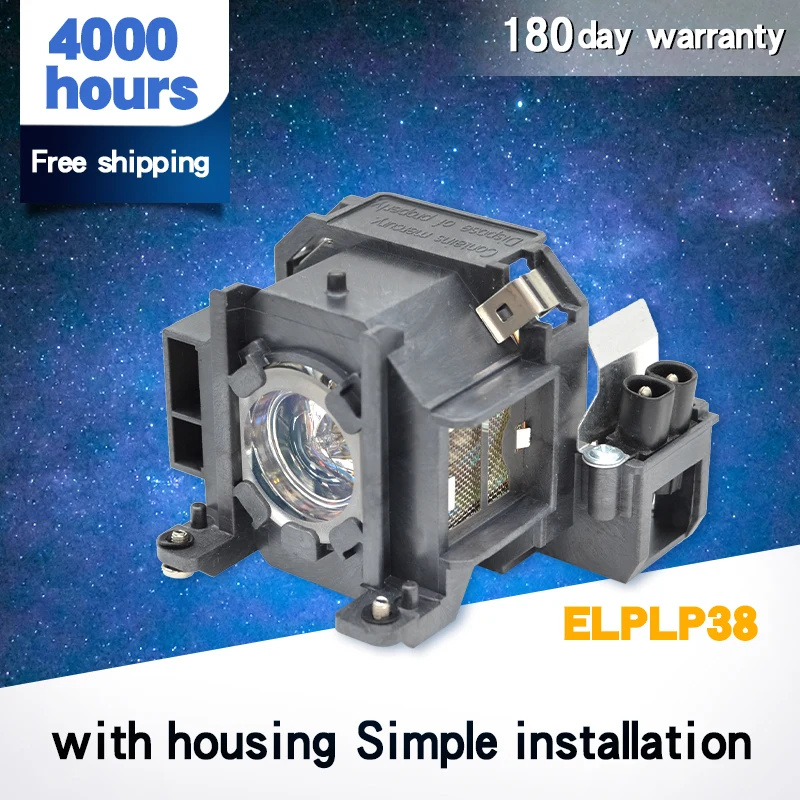 Для ELPLP38 лампа проектора V13H010L38 с корпусом для EMP 1715/EMP 1717/EX100/POWERLITE 1505/POWERLITE 1700