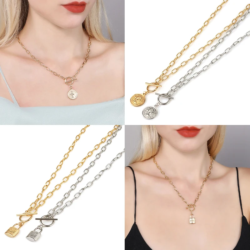 Многослойное длинное женское ожерелье из нержавеющей стали|Цепочки| |