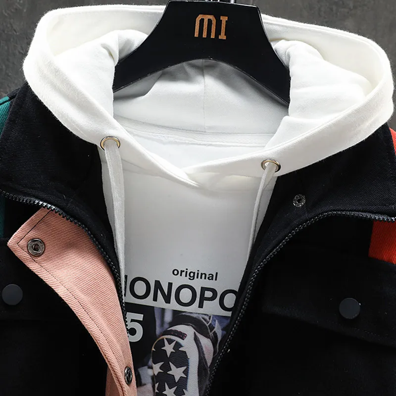 

Spring Autumn Mens jackets Loose lapel Patchwork Casual Jacket Men Waterproof Clothes Men's Windbreaker Coat Male Outwear