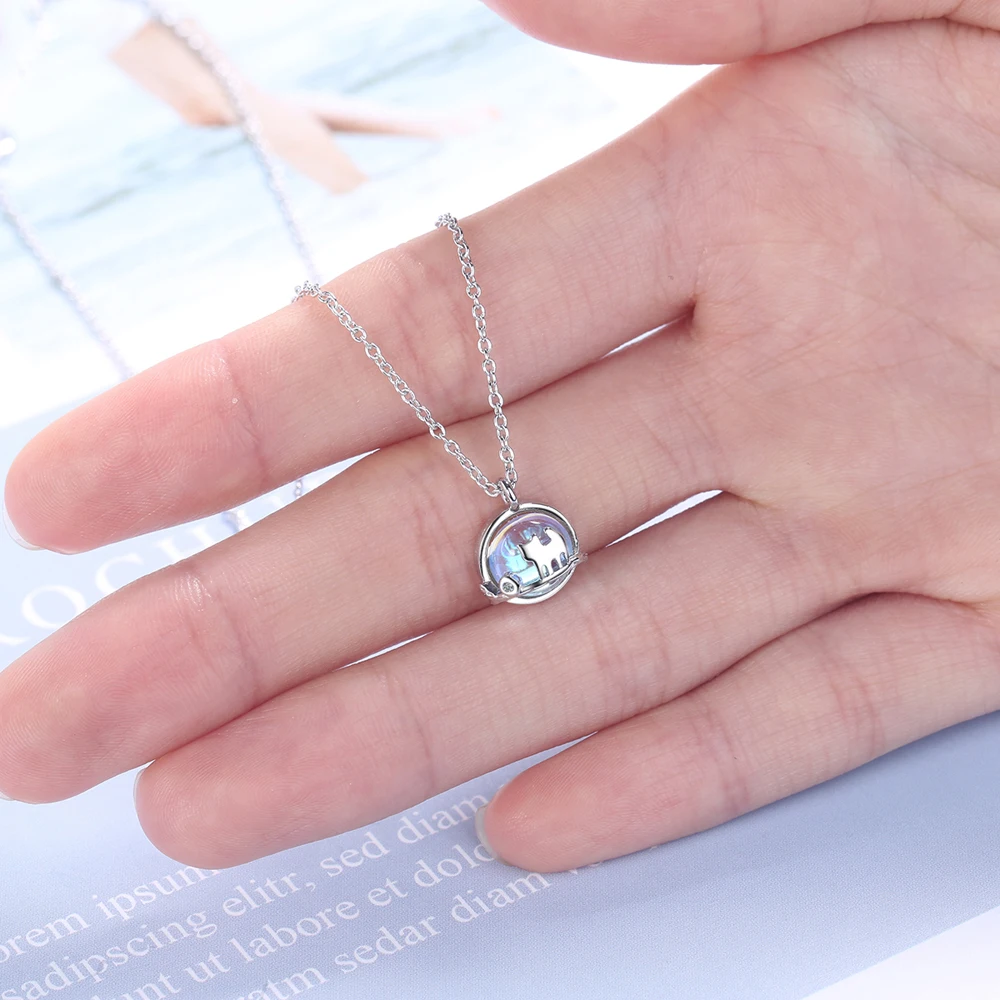 Ожерелье женское из серебра 925 пробы с голубым и белым опалом|Ожерелья| |