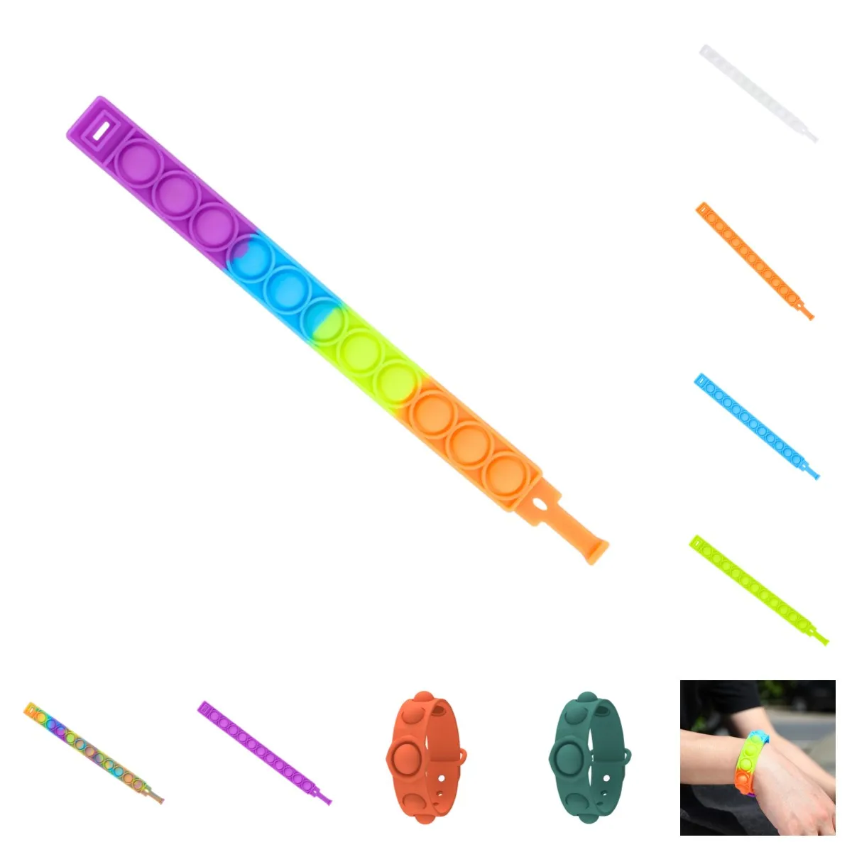 

Guffo Fidget Toys, Stress Reliever Sensory Silicone Squ-eeze Toys With Dimple Soft Fidget Toys For Baby Kids Silicone Bracelet