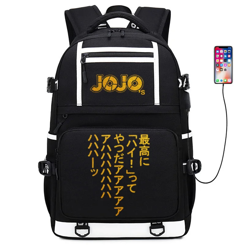 JoJo невероятное приключение с золотым принтом школьная сумка большой дорожный Рюкзак Школьные сумки Oxford для девочек-подростков с рисунком из аниме книжные сумки