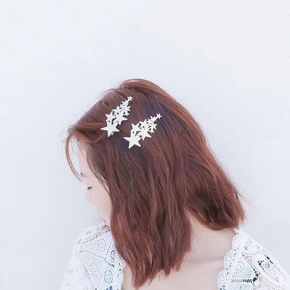 Новые блестящие стразы большие маленькие звездочки заколки для волос аксессуары
