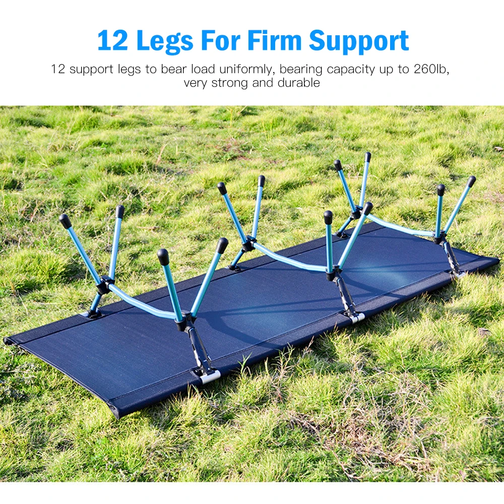 

Camping Bed Single Person Outdoor Folding Cot Portable Foldable Sleeping Pad Hiking Backpacking Picnic Camping Cot Bed Mat