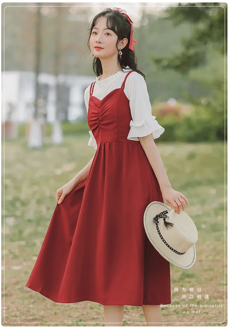 

Summer Solid Color Simple Pleated Slim-Fit Sleeveless Slip Dress