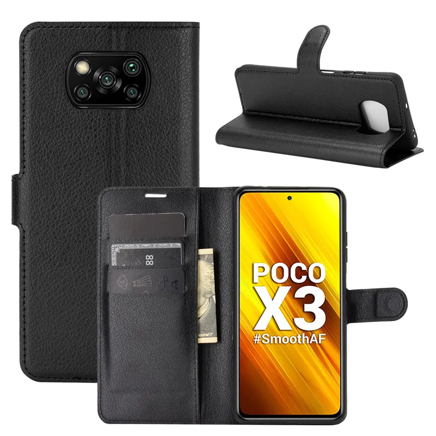 

Для Poco X3 NFC Чехол Флип-кейсы для Xiaomi Poco X3 X3 NFC Высокое качество кожаный чехол-подставка с держателем для карт для Xiaomi Poco X3