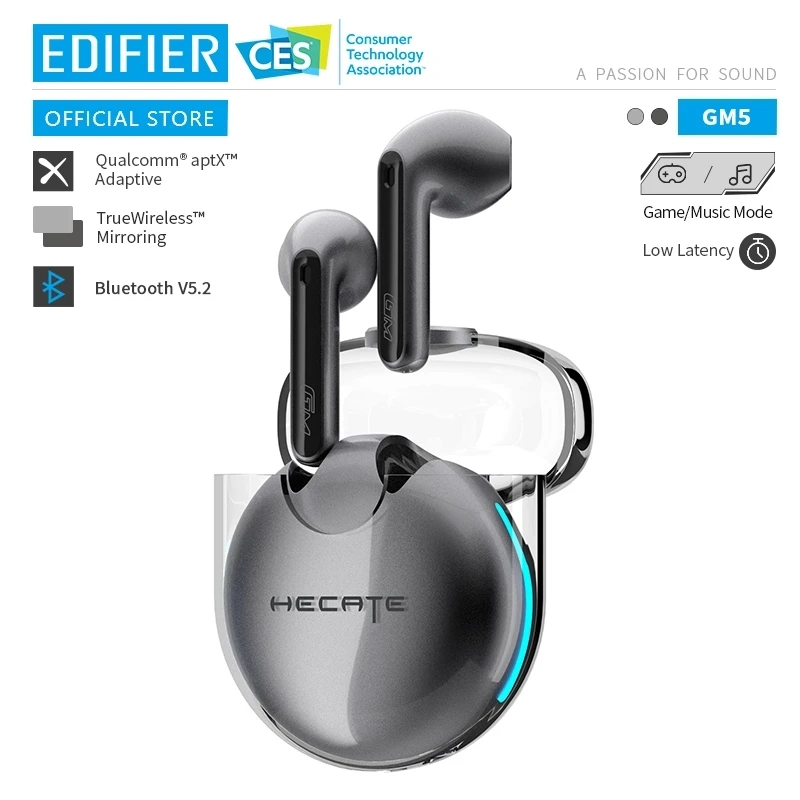 Fone de Ouvido sem Fio Útil da Bateria Edifier Hecate Gaming Verdadeiro Bluetooth Longa Vida 5.2 Gm5