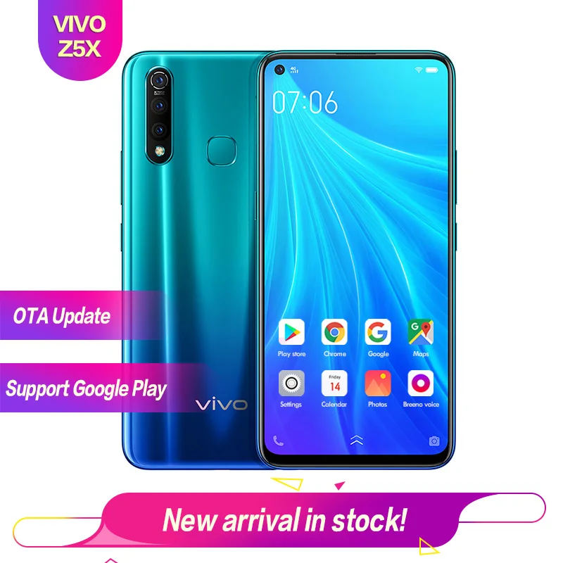 Vivo Z5X 6 53 &quotполный экран 8G 128G Snapdragon 710 OTG обратная зарядка 2340*1080 5000 мАч отпечаток