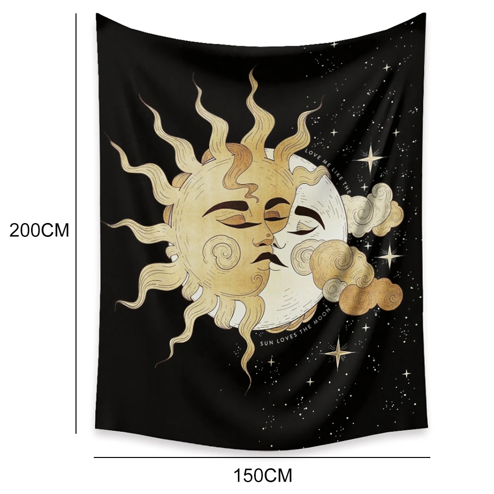 

Sun Moon Pattern Wall Hanging Cloth Bohemia Style Tapestry Yoga Mat Beach Towel Dorm Home Room Decoration Divination Tapestries