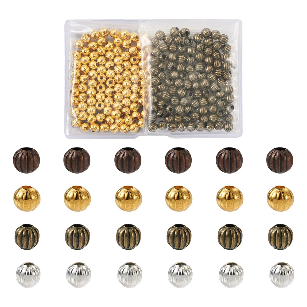 

400pcs/Box 6mm Iron Round Corrugated Beads Spacer Bead for Bracelet Necklace DIY Jewelry Making Crafts Decor Accessories