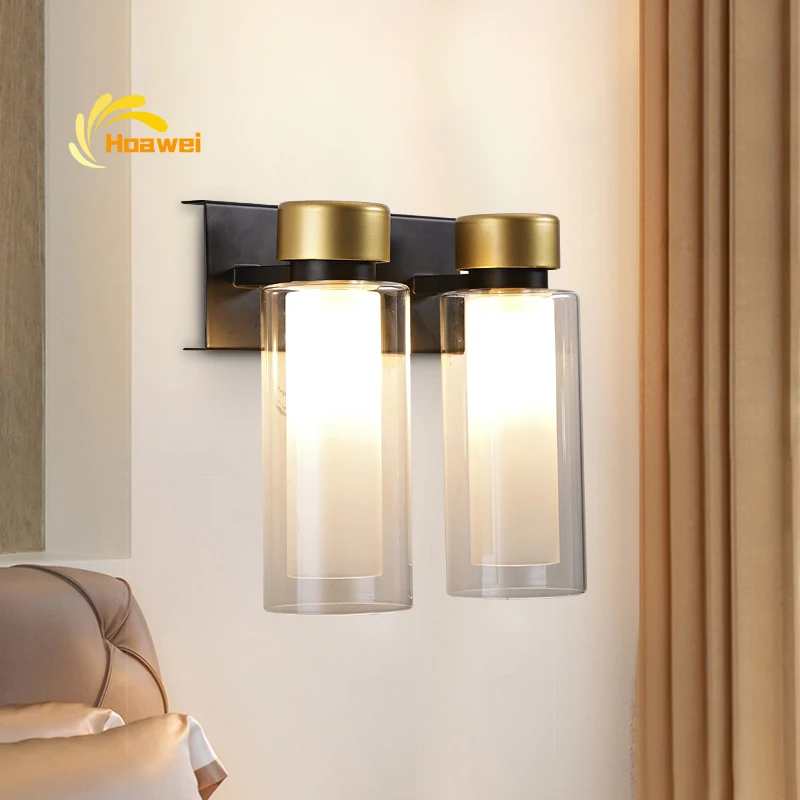 

Modern Copper LED Wall Lights Bedroom Bedside Study Light Living Room Balcony Aisle Gold Wall Lamp Corridor Wall Sconce Lamp