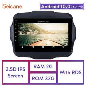 Seicane автомобильный Android 10,0 GPS навигация Bluetooth для 2016 Jeep Renegade WiFi Мульти-сенсорный экран 9 дюймов 2DIN автомобильный Радио плеер