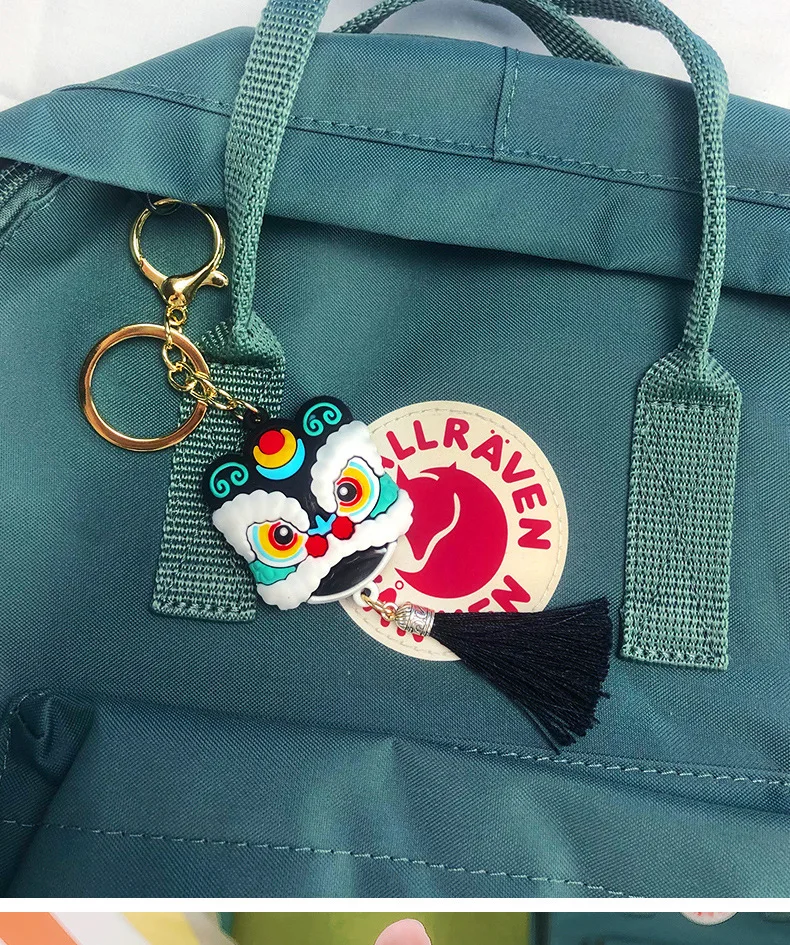 

Chinese style waking lion keychain 6 style tassel lion keyring men's car keychain female bag pendant jewelry to send a friend